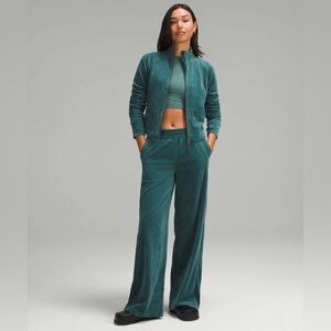Lululemon Scuba Mia-Rise Wide-Leg Pant *Velvet Cord Storm Teal 6